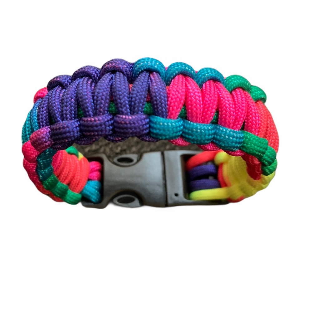 Multi-color Paracord Bracelet with buckle closure